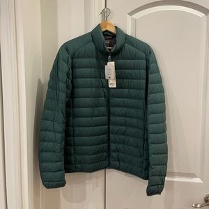 Uniqlo Men Sz M Ultra Light Weight Down Puffer Jacket Green Full Zip